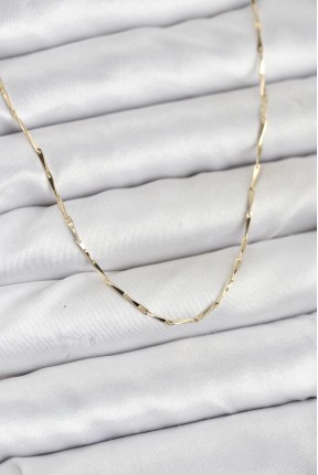 Cm 14k Gold Renk İnce Kesim çubuk Model Zincir Kadın Kolye Cm 14k Gold Renk İnce Kesim çubuk Model Zincir Kadın Kolye