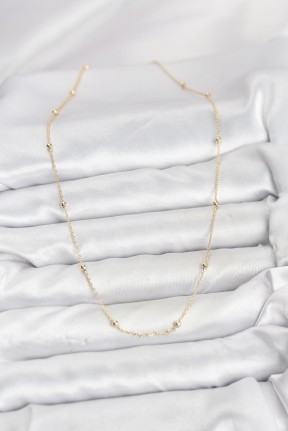 Cm 14k Gold Renk Minik Top Zincirli Kadın Kolye Cm 14k Gold Renk Minik Top Zincirli Kadın Kolye
