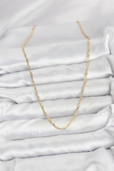 Cm 14k Gold Renk Yassı Burgulu Model Kadın Kolye