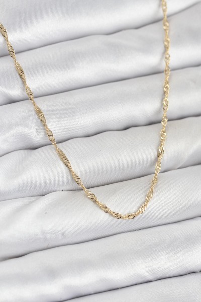 Cm 14k Gold Renk Yassı Burgulu Model Kadın Kolye