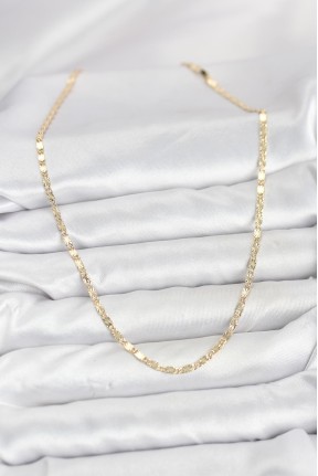 Cm 14k Gold Renk Lazerli Zincir Model Kadın Kolye