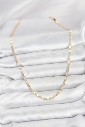 Cm 14k Gold Renk Lazerli Zincir Model Kadın Kolye Cm 14k Gold Renk Lazerli Zincir Model Kadın Kolye