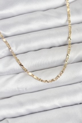 Cm 14k Gold Renk Lazerli Zincir Model Kadın Kolye Cm 14k Gold Renk Lazerli Zincir Model Kadın Kolye