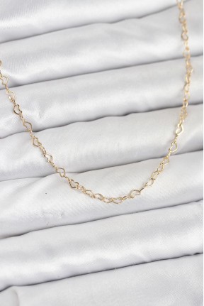 Cm 14k Gold Renk Kalp Zincirli Kadın Kolye