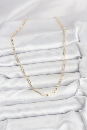 Cm 14k Gold Renk Pirinç Ataç Zincir Kadın Kolye