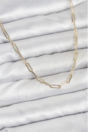 Cm 14k Gold Renk Pirinç Ataç Zincir Kadın Kolye