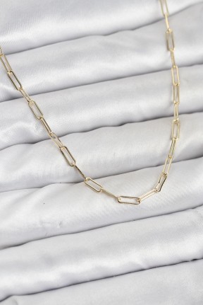 Cm 14k Gold Renk Pirinç Ataç Zincir Kadın Kolye Cm 14k Gold Renk Pirinç Ataç Zincir Kadın Kolye