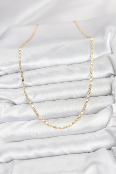 Cm 14k Gold Renk Lazer İnce Zincirli Kadın Kolye Cm 14k Gold Renk Lazer İnce Zincirli Kadın Kolye