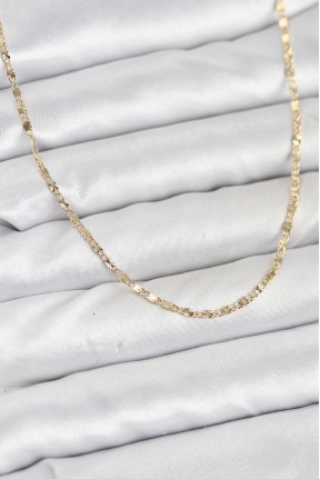 Cm 14k Gold Renk Lazer İnce Zincirli Kadın Kolye Cm 14k Gold Renk Lazer İnce Zincirli Kadın Kolye