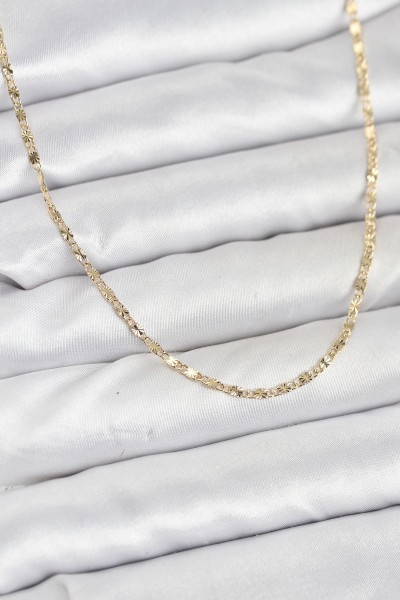 Cm 14k Gold Renk Lazer İnce Zincirli Kadın Kolye Cm 14k Gold Renk Lazer İnce Zincirli Kadın Kolye