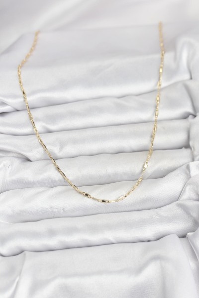 Cm 14k Gold Renk Pirinç Ataç Zincir 60 Cm Kadın Kolye Cm 14k Gold Renk Pirinç Ataç Zincir 60 Cm Kadın Kolye