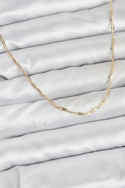 Cm 14k Gold Renk Pirinç Ataç Zincir 60 Cm Kadın Kolye Cm 14k Gold Renk Pirinç Ataç Zincir 60 Cm Kadın Kolye