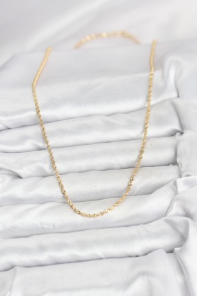 Cm 14k Gold Renk Ezme Burgu Zincir Model 60 Cm Kadın Kolye