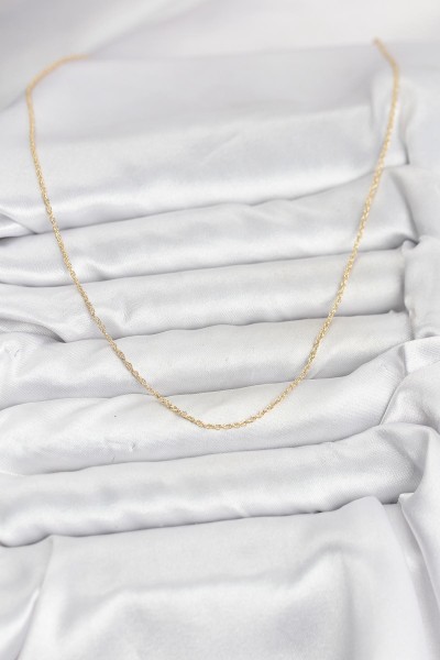 Cm 14k Gold Renk Burgu Model 60 Cm Kadın Kolye