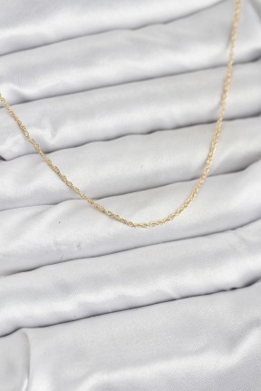 Cm 14k Gold Renk Burgu Model 60 Cm Kadın Kolye