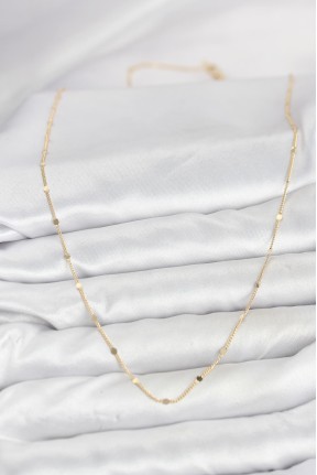 Cm 14k Gold Renk Ezme Pul Model 60 Cm Kadın Kolye Cm 14k Gold Renk Ezme Pul Model 60 Cm Kadın Kolye
