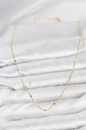 Cm 14k Gold Renk Ezme Pul Model 60 Cm Kadın Kolye