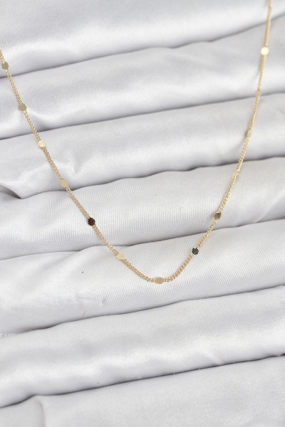 Cm 14k Gold Renk Ezme Pul Model 60 Cm Kadın Kolye Cm 14k Gold Renk Ezme Pul Model 60 Cm Kadın Kolye