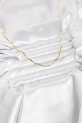 Cm 14k Gold Renk Top Zincirli Model 60 Cm Kadın Kolye