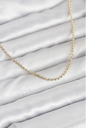 Cm 14k Gold Renk Top Zincirli Model 60 Cm Kadın Kolye
