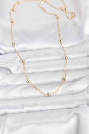 Cm 14k Gold Renk Pirinç Top Zincirli 60 Cm Kadın Kolye Cm 14k Gold Renk Pirinç Top Zincirli 60 Cm Kadın Kolye