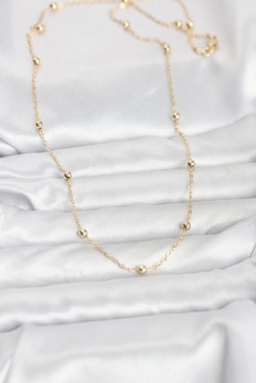 Cm 14k Gold Renk Pirinç Top Zincirli 60 Cm Kadın Kolye Cm 14k Gold Renk Pirinç Top Zincirli 60 Cm Kadın Kolye