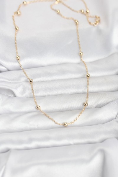 Cm 14k Gold Renk Pirinç Top Zincirli 60 Cm Kadın Kolye Cm 14k Gold Renk Pirinç Top Zincirli 60 Cm Kadın Kolye