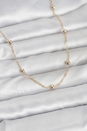 Cm 14k Gold Renk Pirinç Top Zincirli 60 Cm Kadın Kolye Cm 14k Gold Renk Pirinç Top Zincirli 60 Cm Kadın Kolye