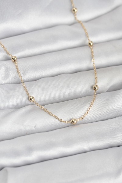 Cm 14k Gold Renk Pirinç Top Zincirli 60 Cm Kadın Kolye Cm 14k Gold Renk Pirinç Top Zincirli 60 Cm Kadın Kolye