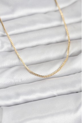 Cm 14k Gold Renk Kare Zincirli Model 60 Cm Kadın Kolye Cm 14k Gold Renk Kare Zincirli Model 60 Cm Kadın Kolye