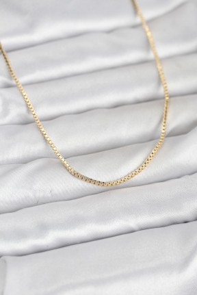 Cm 14k Gold Renk Kare Zincirli Model 60 Cm Kadın Kolye Cm 14k Gold Renk Kare Zincirli Model 60 Cm Kadın Kolye