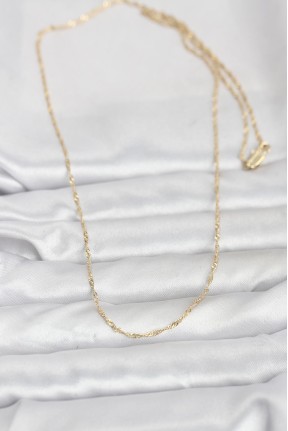 Cm 14k Gold Renk Burgu Model 60 Cm Kadın Kolye Cm 14k Gold Renk Burgu Model 60 Cm Kadın Kolye