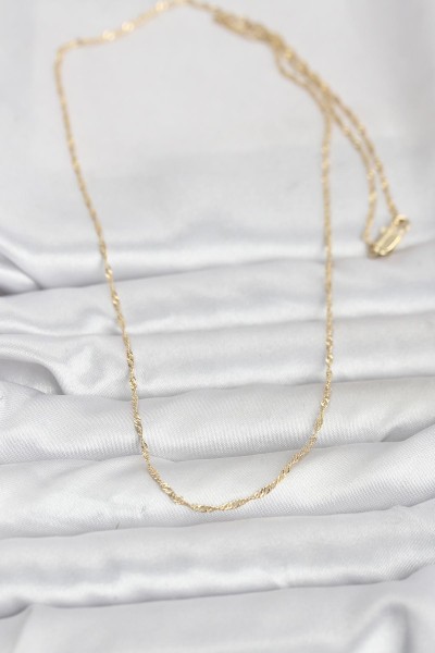Cm 14k Gold Renk Burgu Model 60 Cm Kadın Kolye Cm 14k Gold Renk Burgu Model 60 Cm Kadın Kolye