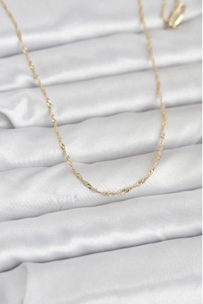 Cm 14k Gold Renk Burgu Model 60 Cm Kadın Kolye Cm 14k Gold Renk Burgu Model 60 Cm Kadın Kolye