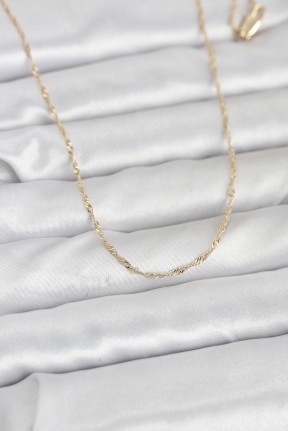 Cm 14k Gold Renk Burgu Model 60 Cm Kadın Kolye