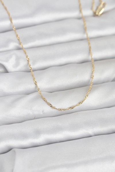 Cm 14k Gold Renk Burgu Model 60 Cm Kadın Kolye Cm 14k Gold Renk Burgu Model 60 Cm Kadın Kolye