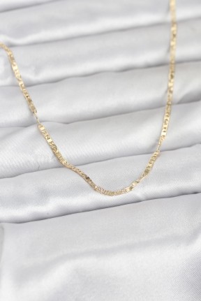 Cm 14k Gold Renk Yassı Zincir Model 60 Cm Kadın Kolye Cm 14k Gold Renk Yassı Zincir Model 60 Cm Kadın Kolye