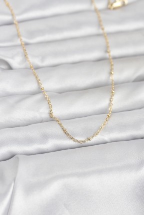 Cm 14k Gold Renk Burgu Model 60 Cm Kadın Kolye