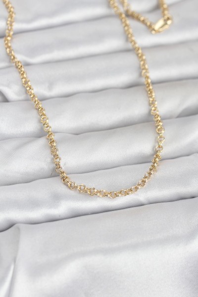 Cm 14k Gold Renk Halka Zincir Model 60 Cm Kadın Kolye
