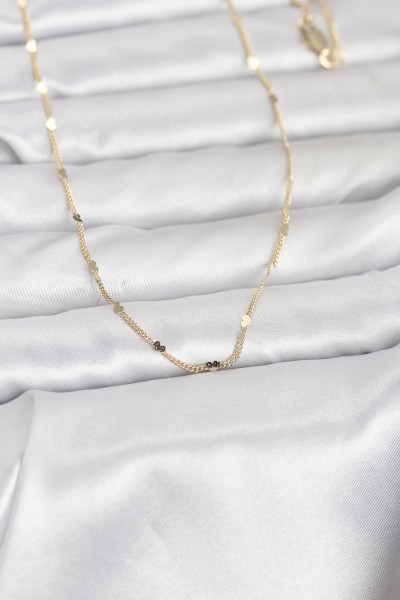 Cm 14k Gold Renk Ezme Kalp Detaylı 60 Cm Zincir Kadın Kolye Cm 14k Gold Renk Ezme Kalp Detaylı 60 Cm Zincir Kadın Kolye