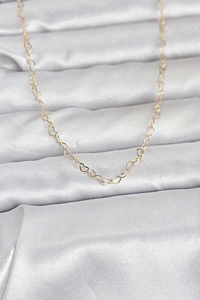 Cm 14k Gold Renk Kalp Zincirli 60 Cm Kadın Kolye Cm 14k Gold Renk Kalp Zincirli 60 Cm Kadın Kolye
