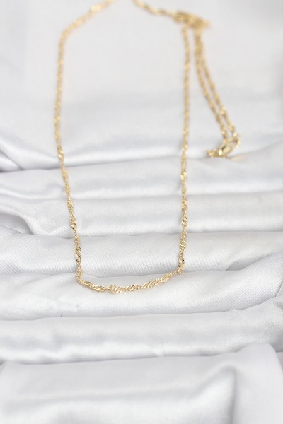 Cm 14k Gold Renk Burgu Zincirli 60 Cm Kadın Kolye Cm 14k Gold Renk Burgu Zincirli 60 Cm Kadın Kolye