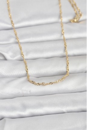 Cm 14k Gold Renk Burgu Zincirli 60 Cm Kadın Kolye Cm 14k Gold Renk Burgu Zincirli 60 Cm Kadın Kolye
