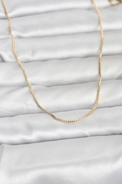 Cm 14k Gold Renk İnce Kare Zincirli Model 60 Cm Kadın Kolye Cm 14k Gold Renk İnce Kare Zincirli Model 60 Cm Kadın Kolye