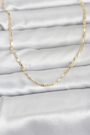 Cm 14k Gold Renk Lazerli Zincir Model 60 Cm Kadın Kolye Cm 14k Gold Renk Lazerli Zincir Model 60 Cm Kadın Kolye