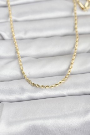 Cm 14k Gold Renk Burgu Model Zincirli 60 Cm Kadın Kolye