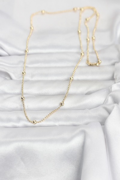 Cm 14k Gold Renk Top Zincir 60 Cm Kadın Kolye