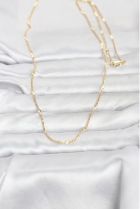 Cm 14k Gold Renk Lazer Puntalı Model 60 Cm Kadın Kolye