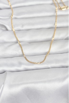 Cm 14k Gold Renk Lazer Puntalı Model 60 Cm Kadın Kolye