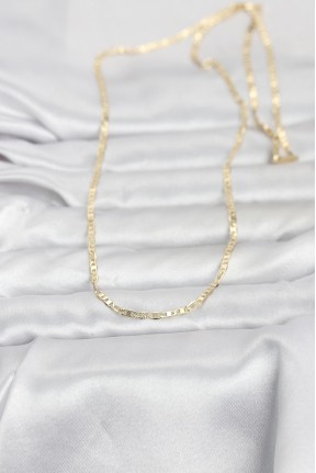 Cm 14k Gold Renk Lazerli Yassı Model Zincirli 60 Cm Kadın Kolye Cm 14k Gold Renk Lazerli Yassı Model Zincirli 60 Cm Kadın Kolye